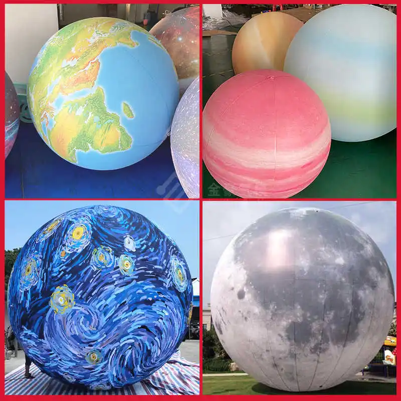 

Надувная модель планеты: крупномасштабная имитация Луны и Земли, подвесной декор для торгового центра, ПВХ-шар в виде Луны