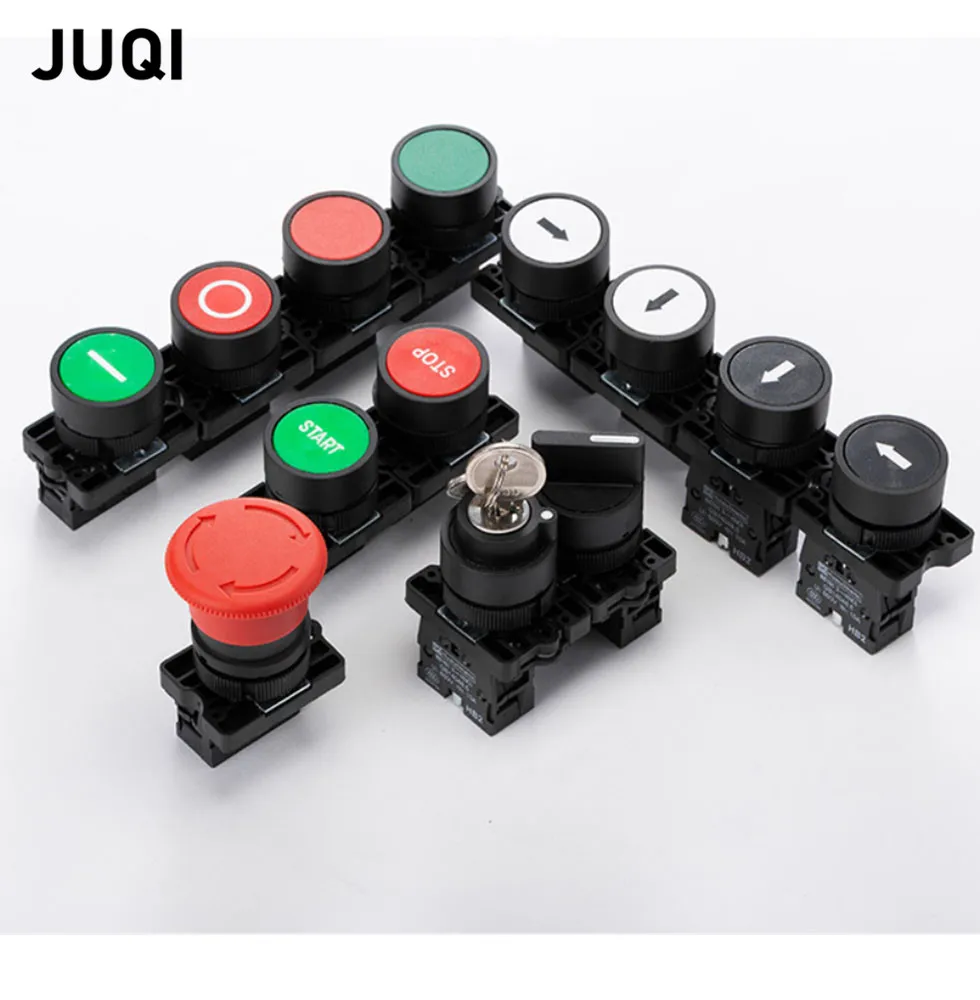 

High quality 22mm XB2 Momentary/Self-reset Plastic Push Button Switch with Symbol Stop Start arrow 10A/600V