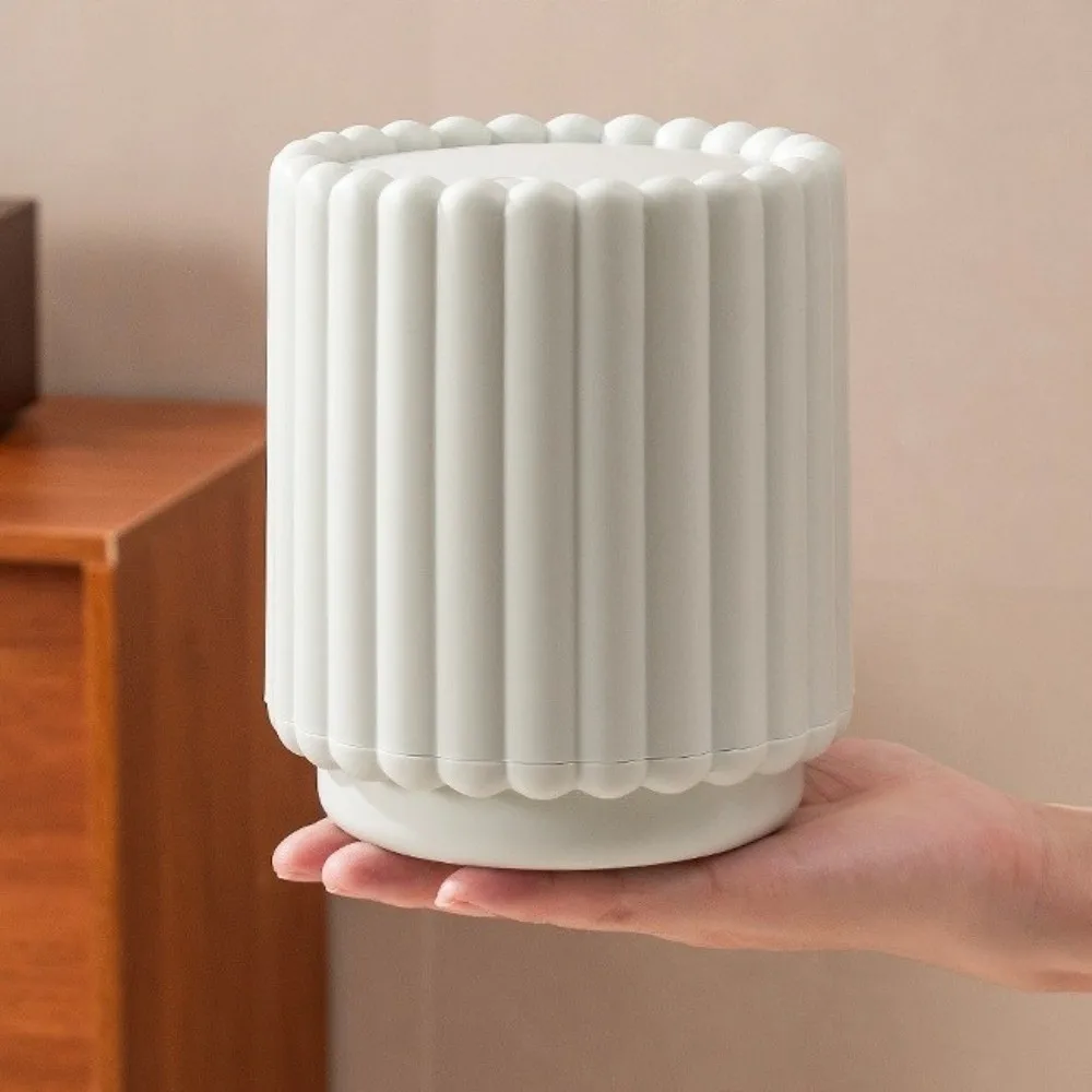 Creative Press Open Lid Desktop Trash Can Large Opening Sunflower Shape Waste Bin Plastic Non-slip Garbage Bin Kitchen