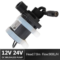 Silent 4 Points Threaded IP68 DC 12V 24V Water Heater Shower Floor Heating Booster Pump US Plug Brushless Solar Motor Water Pump
