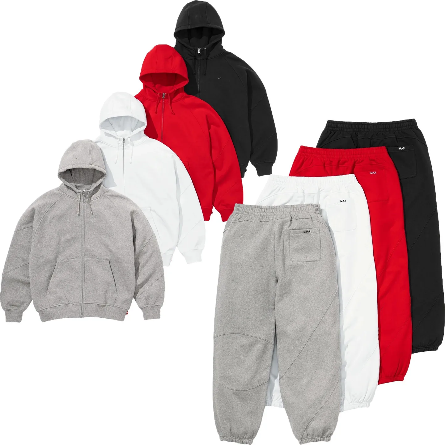 

Высококачественный комплект из худи на молнии с вышивкой и спортивных брюк (коллекция 25SS), из хлопка, в уличном стиле, с длинными рукавами и капюшоном