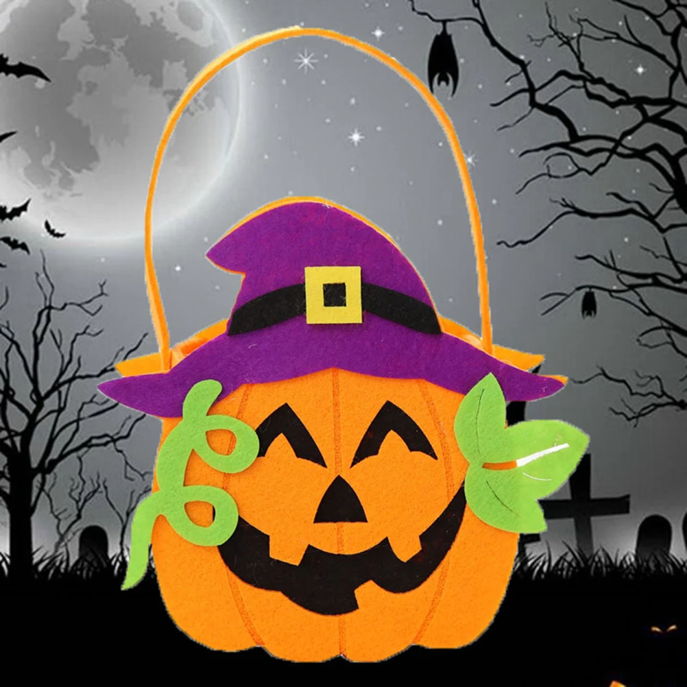 

Candy For Kids Party Halloween Non-Woven Fabric Goodie Bags Birthday Favors Storage Bags Cartoon Pattern Green Leaves
