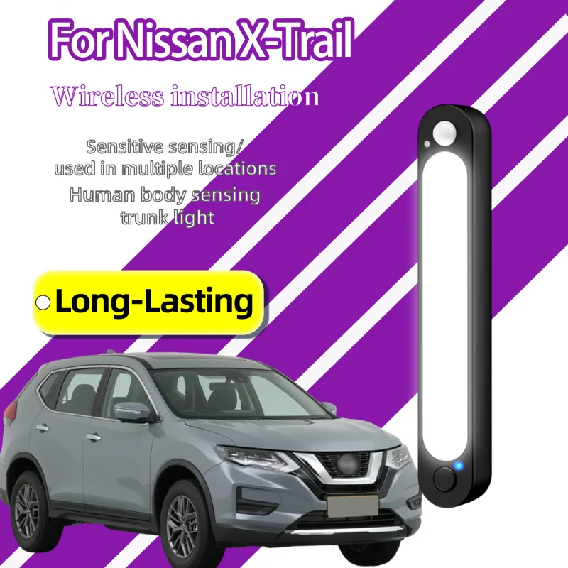 For Nissan X-Trail Mid-size Off-road SUV Trunk Light Rechargeable Wireless Magnetic Motion Sensor LED Rear Cargo Lamp