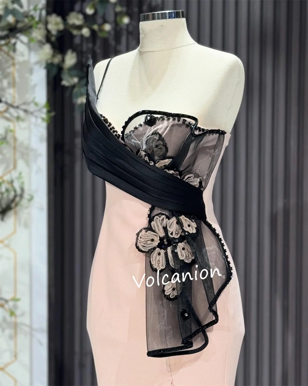 تخصيص جيرسي نمط الطية حورية البحر واحد الكتف فساتين متوسطة الطول مناسبة مخصصة حزب أزياء أنيقة النمط الحديث