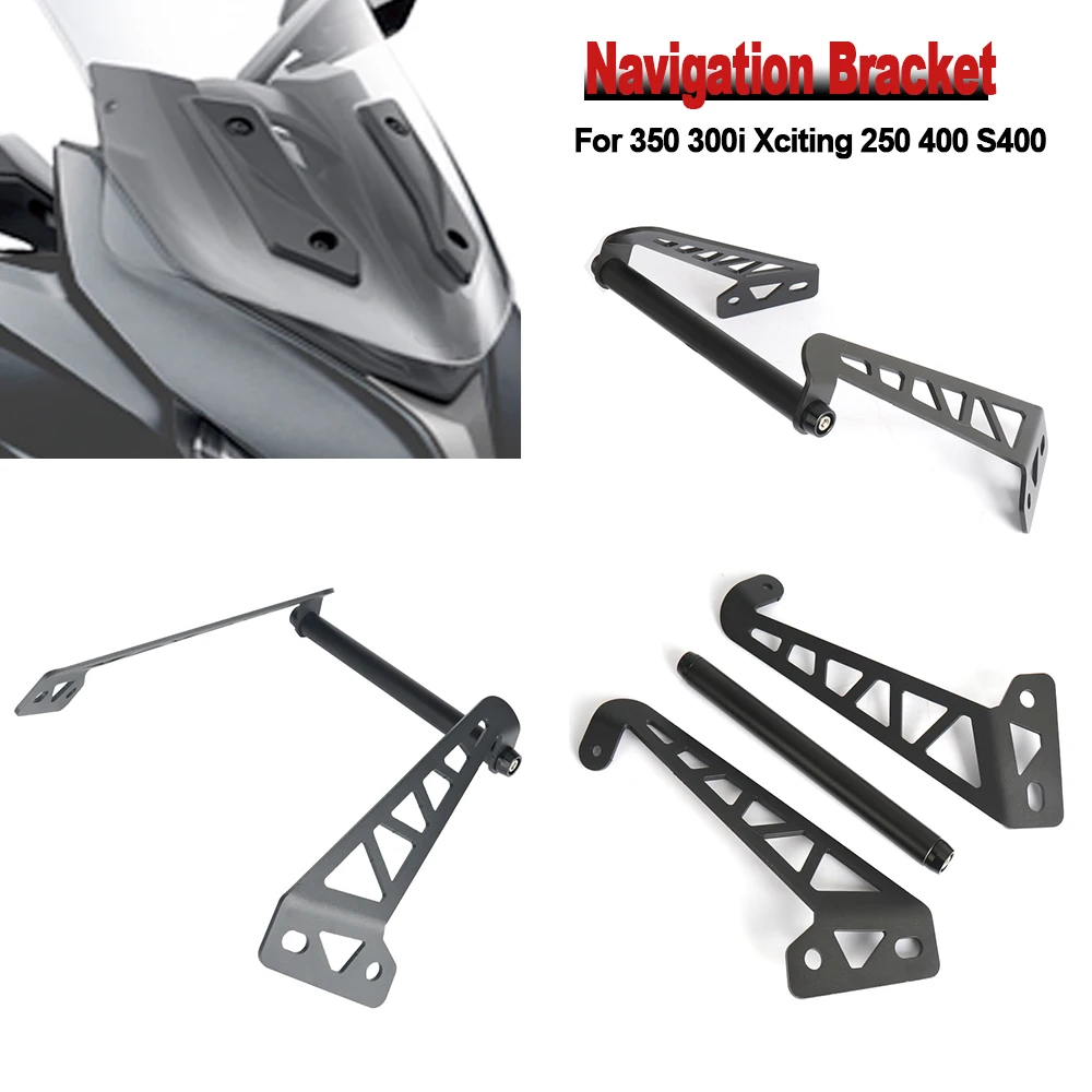 For KYMCO 350 300i Xciting 250 400 S400 Navigation Bracket Motorcycle Mobile Phone GPS Holder Stand Device Adapter 22MM Bracket