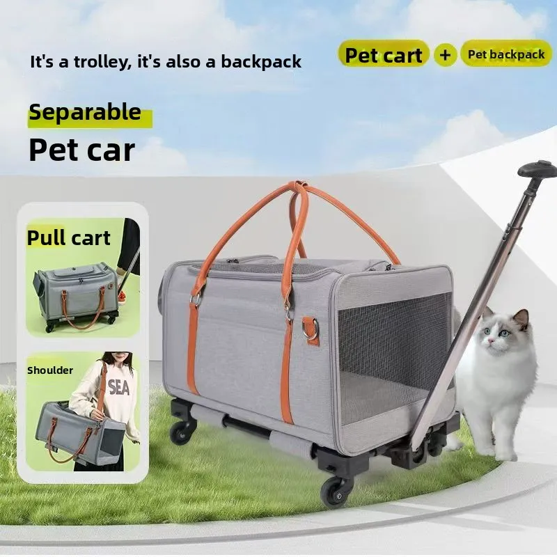 Carrito para gatos expandible grande con ruedas universales exteriores - imagen 4