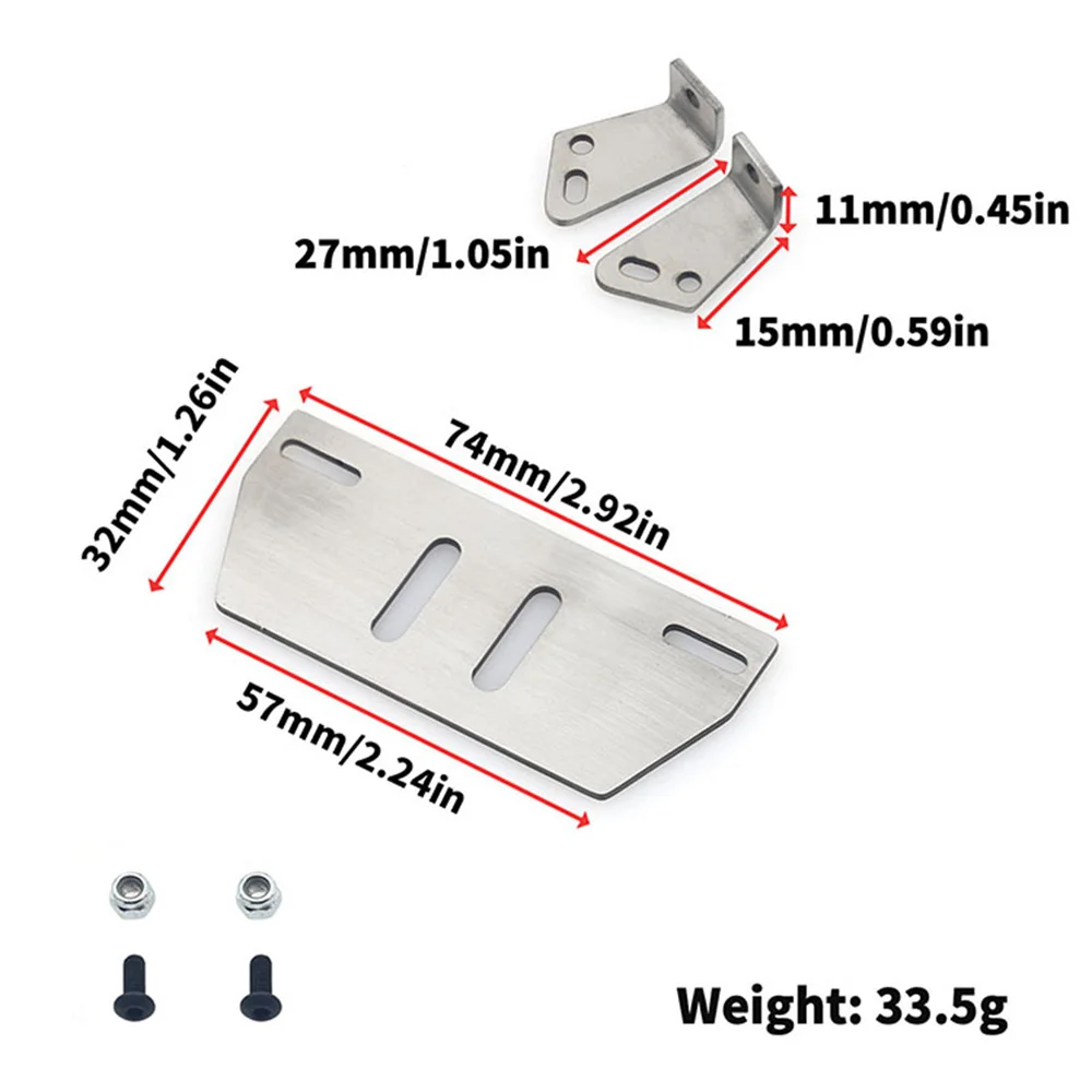 Universal Front Shield Width Adjustable Metal Shield LY57 For 1/10 TRX-4 SCX10 RC Car Accessories