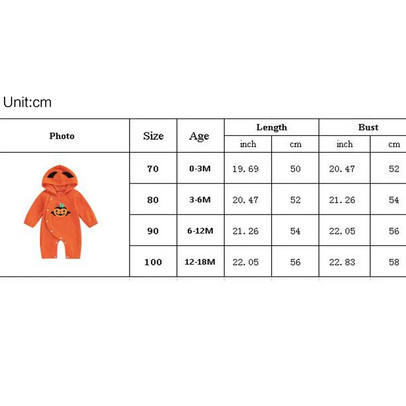 Halloween Baby Girl Boy Romper Autumn Clothes 2022 Cute Cartoon Pumpkin Printed Buttons Long Sleeve Hooded Jumpsuit Clothes