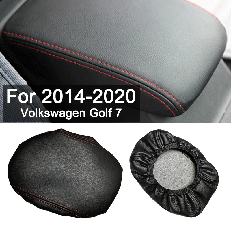 PU Leather Car Armrest Cover Trim Center Console Latch Lid Protector Cap Interior Car Accessories For VW Golf 7 MK7 2014-2020