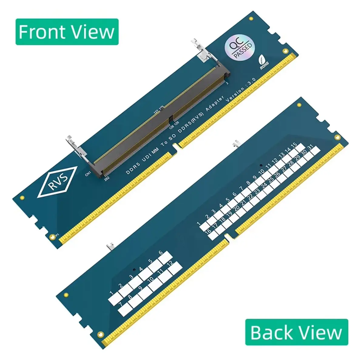 T35C 2PCS Laptop SO DDR5 RAM to Desktop DDR5 U-DIMM Adapter Memory Card Converter Laptop to Desktop SO-DIMM to PC DIMM Card