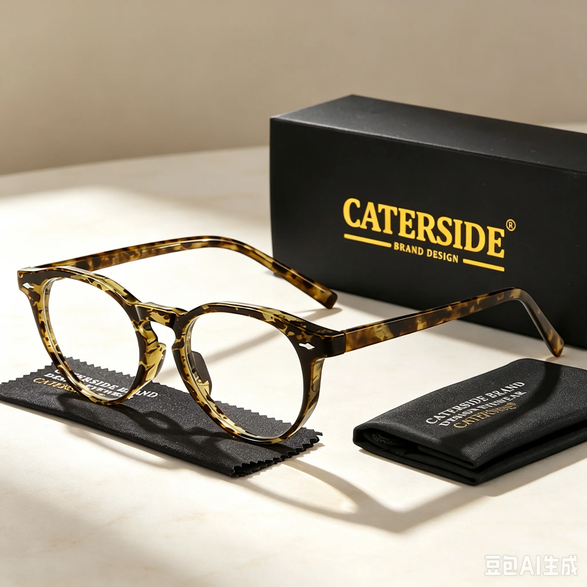 CATERSIDE Vintage Women's Anti Blue Light Glasses High-Quality Tr90 Round Frame Men's Business and Leisure Decorative Glasses