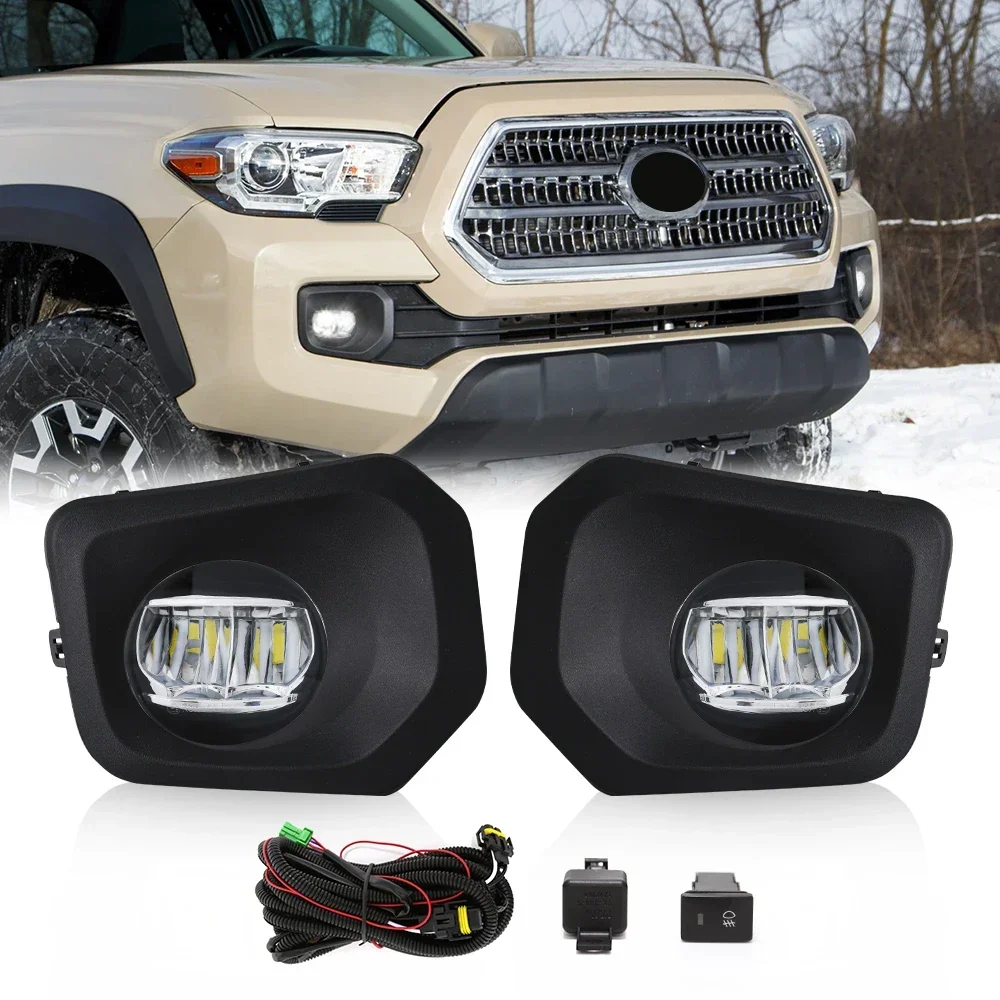 

New Car Accessories LED Fog Lamps For Toyota Tacoma SR SR5 2016 2017 2018 2019 2020 2021 2022 DRL Daytime Running Lights Auto12V