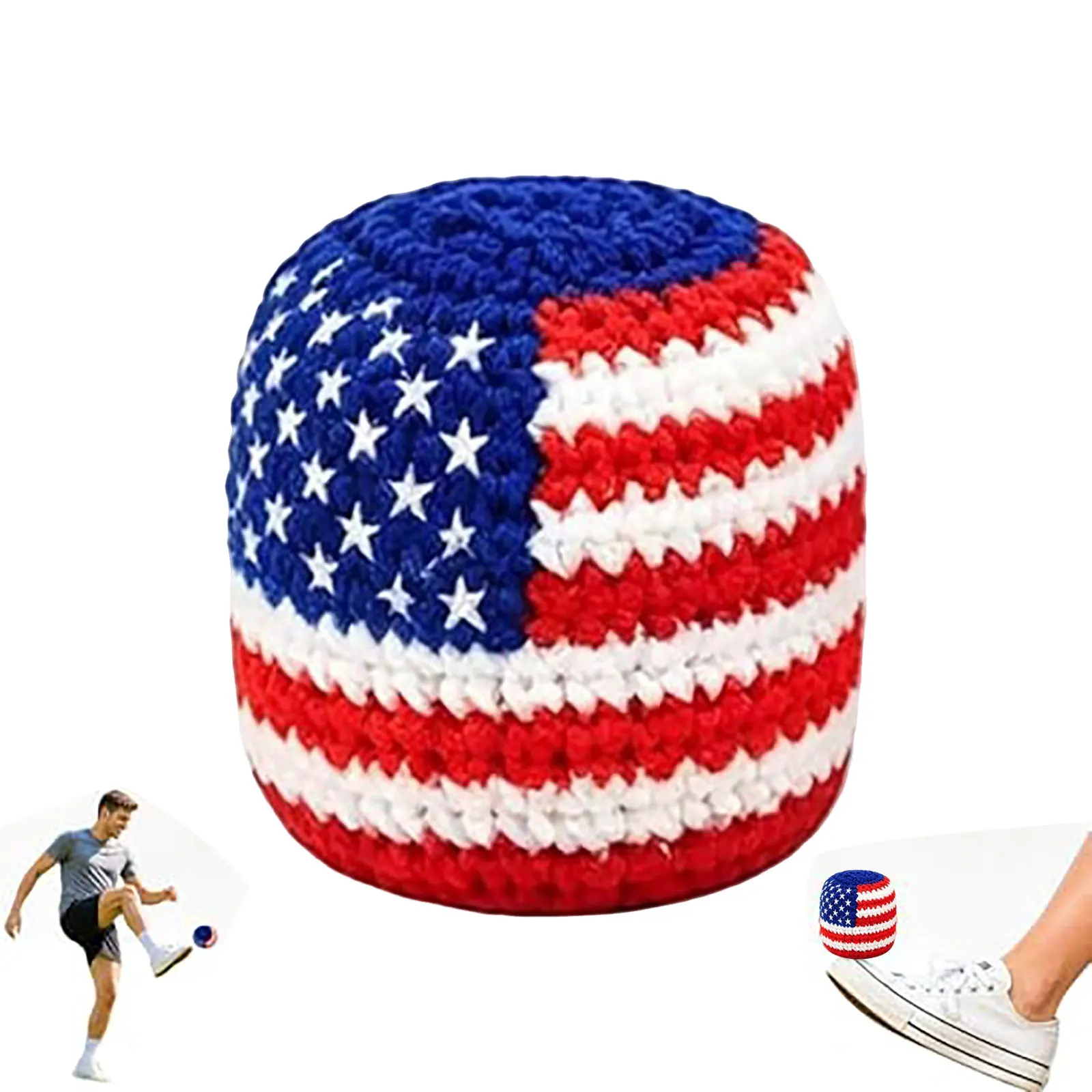 

250th USA Anniversary Fun Colorful Crochet Kickballs Soft Hand Knitted Juggling Bags Suitable Children And Adults Outdoor And Indoor Party