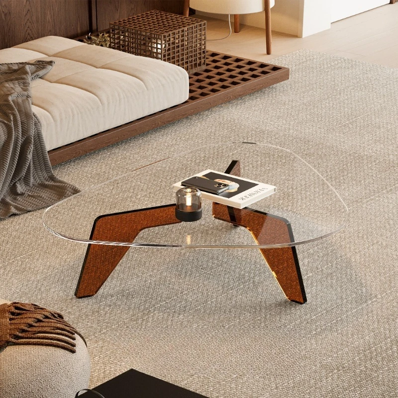 

acrylic coffee table, living room home tea table light luxury high-end sofa art small table, non-glass small apartment