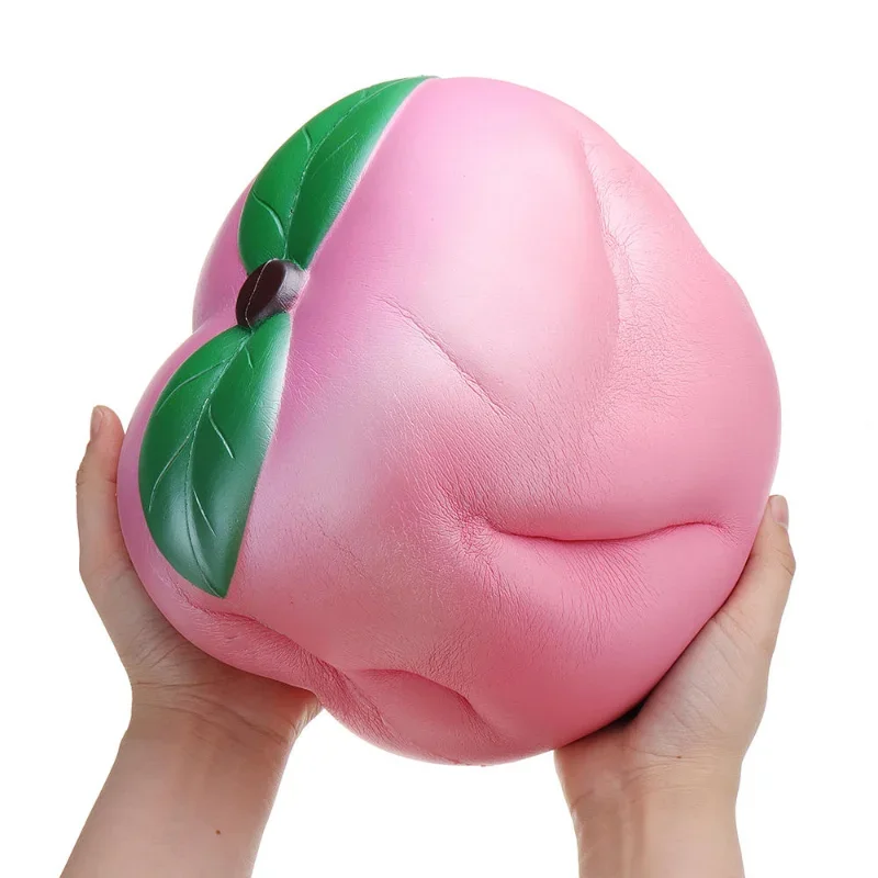 Huge Peach Squishy Jumbo Fruit Slow Rising Soft Toy PU Simulated Food Decompression Toy Gift Collection with Packaging Giant Toy