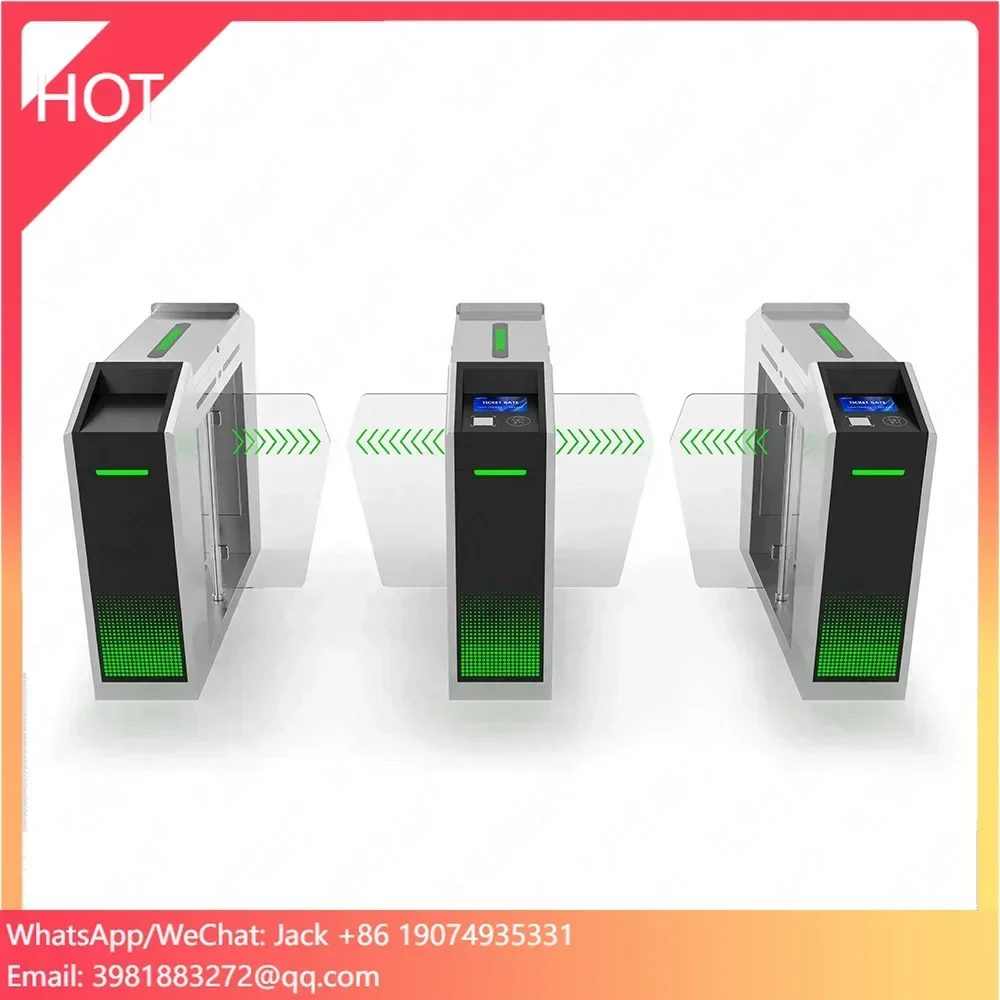 Turnstile Gate Face Recognition Fingerprint RFID QR Barcode Membership Card Channel Entrance Exit Access Control System Swing