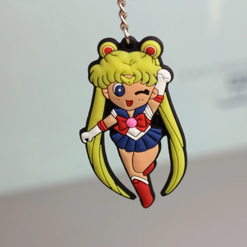 MINISO Cute Anime Sailor Moon Character Keychain For Girl Women Backpack Key Ring Car Key Pendant Decoration Christmas Presents