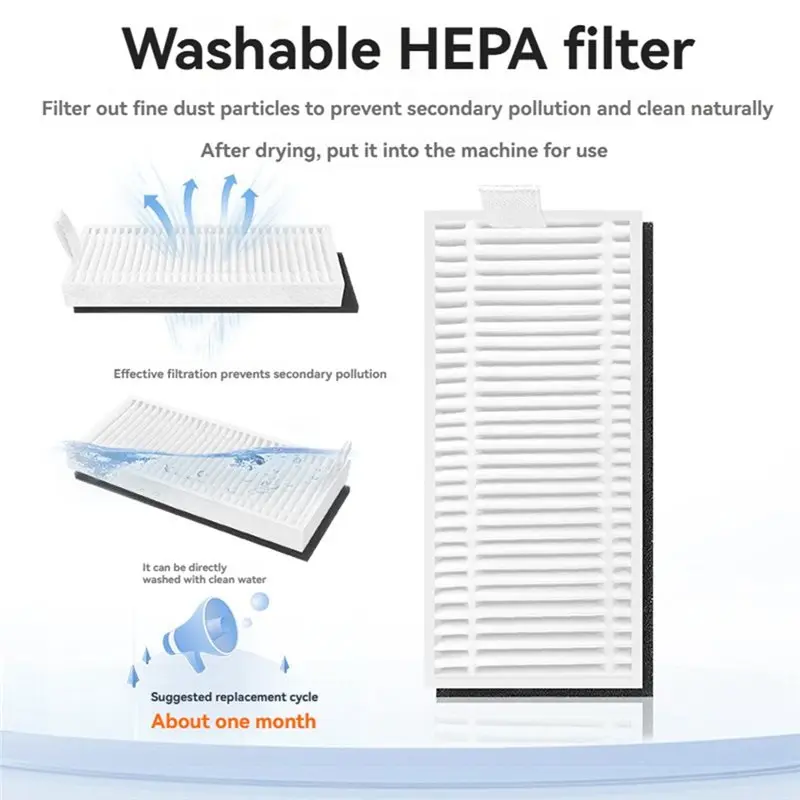 L65A-For Lefant M3 Robot Vacuum Cleaner Accessories 14 PCS Replacement Parts Including Hepa Filter Side Brush