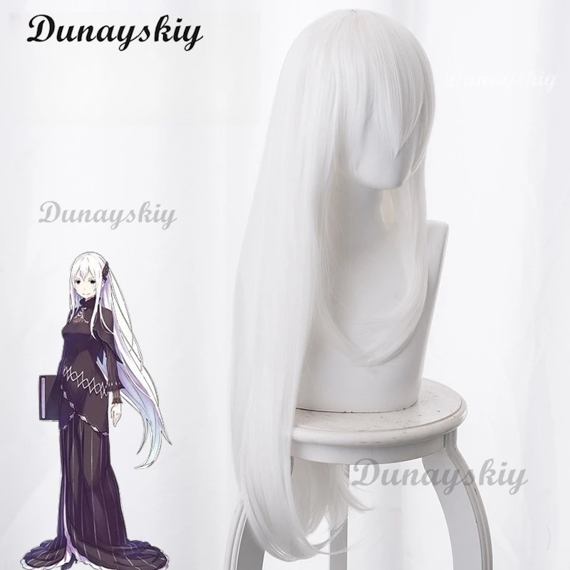 RE: ZERO Starting Life in Another World Echidna Cosplay Wigs Boku White Long Straight Hair Girls Woman Christmas Customized