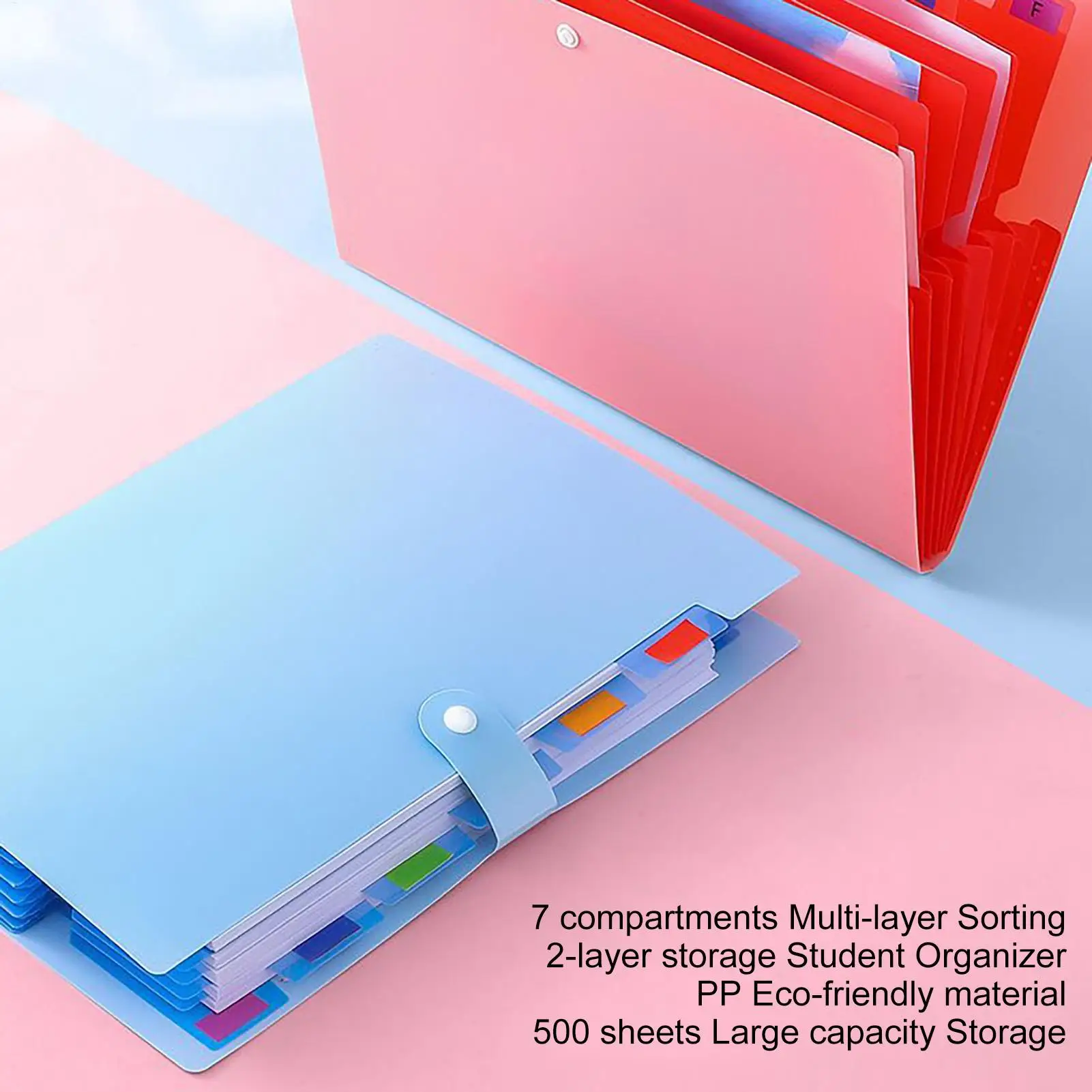 

Папка для файлов, органайзер для бумаги, портативная многофункциональная папка для файлов формата А4 с цветными этикетками и 7 карманами для домашнего бизнеса