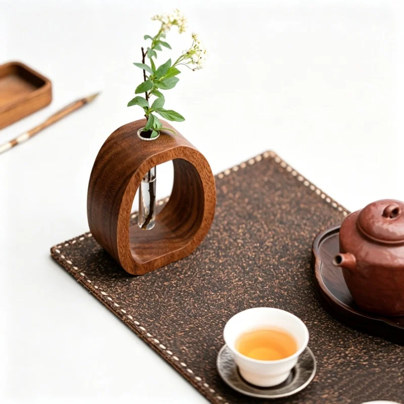 

Solid Wood Flower Utensil Creative Flower Arrangement Simple Glass Plant Flower Insert Mini Water-grown Vase