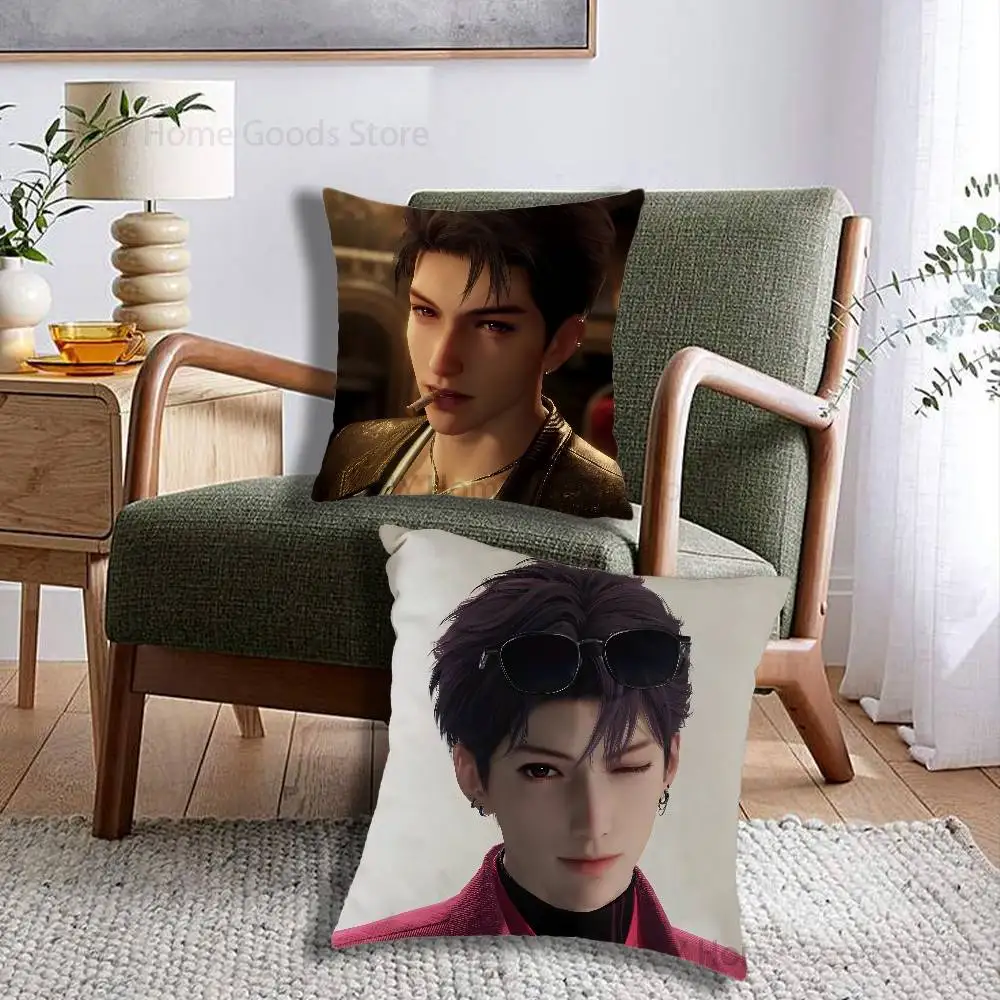Anime L-Love And Deepspace Game Cartoon Printing Pillowcase Customized Pillow Cover for Sofa Home Decor