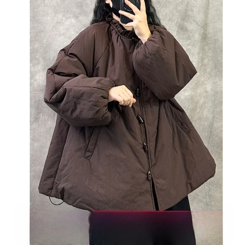 

Оригинальный новый китайский облегающий хлопковый джет, женское свободное пальто большого размера, осенне-зимнее теплое удобное пальто