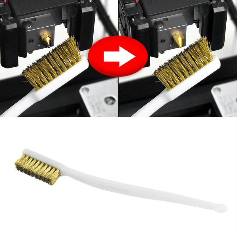 F3KE Nozzle Cleaning Brush for E3d Rust Removal Wire Brush Mk8 Print for Head Cleaner