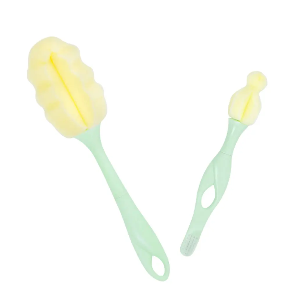 

2PCS Milk Pacifier Cleaning Brushes Brushes Detachable Sponge Green Lightweight Reusable Cleaning Wine Bottles Water Cups