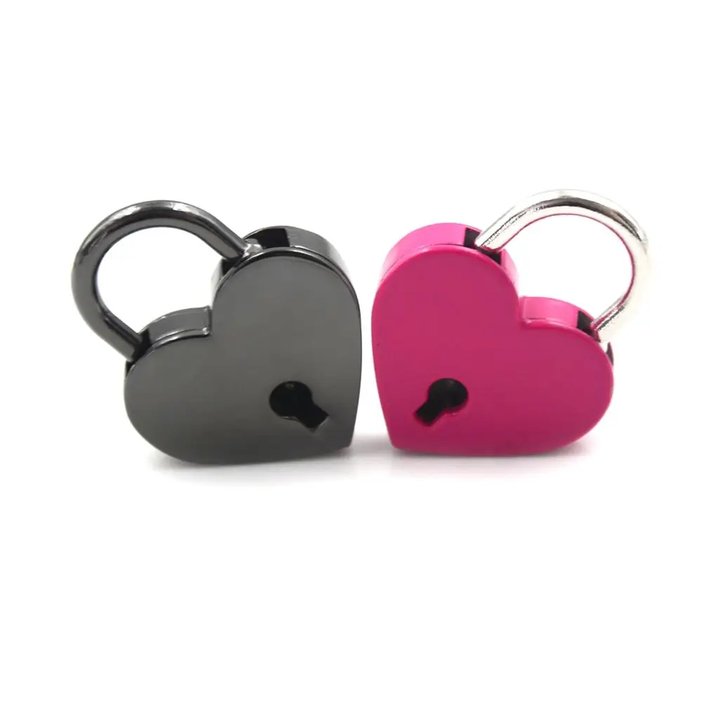 Suitcase Luggage Zinc Alloy Mini with Key Heart Shape Locks Hardware Padlock Love Heart Lock