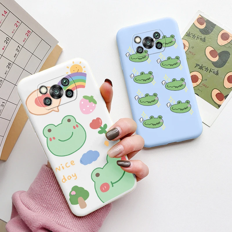 For Xiaomi Poco X3 X 3 Pro Back Cover Protective Case Soft Silicone Cute Cartoon Cat Frog Case For Poco X3 Pocox3 Pro NFC Coque
