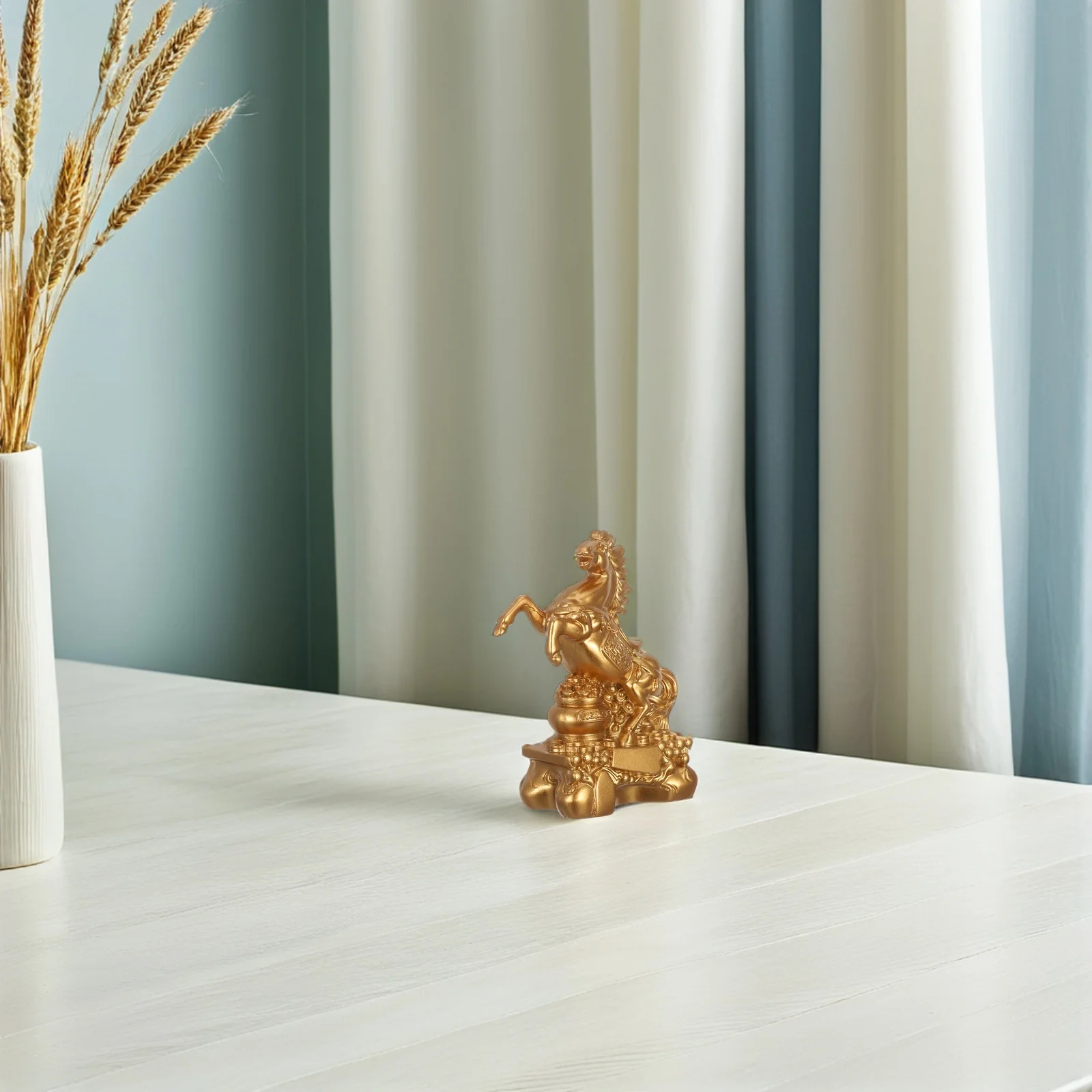 

Resin Horse Statue Year Of The Horse Feng Shui Zodiac Animal Sculpture Wealth Success Ornament For Desktop Bookshelf Home Office