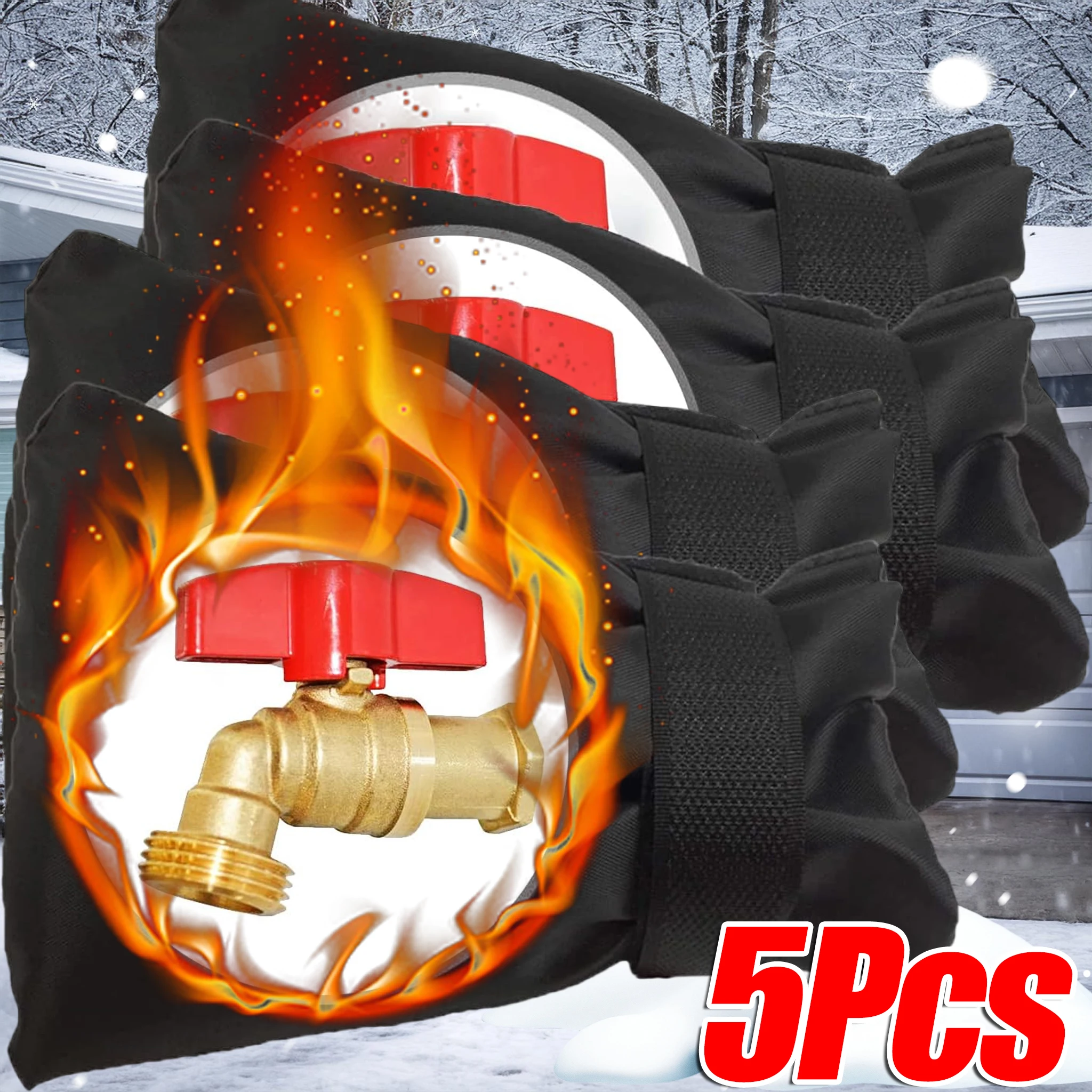 

Winter Outdoor Faucet Cover Freeze Protection Waterproof Oxford Insulated Sleeve Thickened Faucet Protector for Garden Yard Home