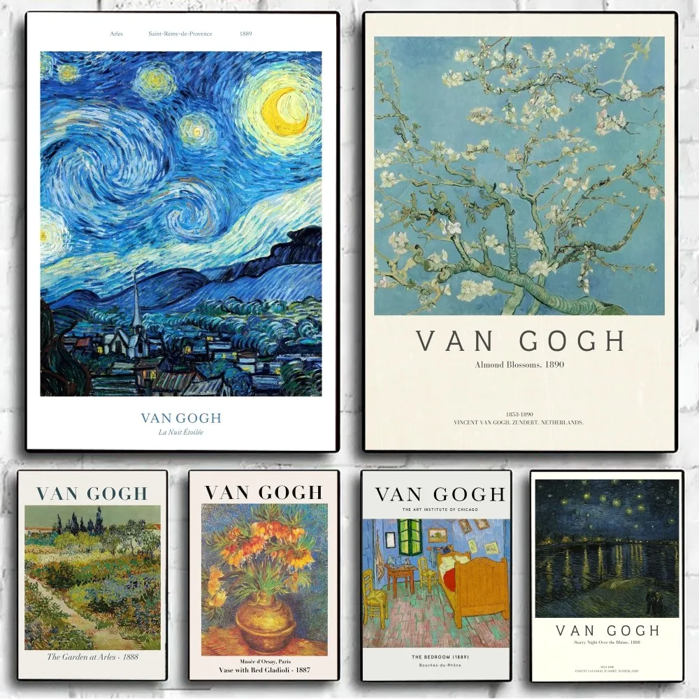 van gogh Poster No Framed Poster Kraft Club Bar Paper Vintage Poster Wall Art Painting Bedroom Study Stickers