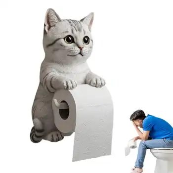 Držák na toaletní papír pro kočky, držák na toaletní papír pro kočky, nástěnný stojan na role, roztomilý dávkovač pro kolej, domácí obytný vůz, toaletu, cestovní kuchyň 8 nejlepší prodej držák kočičí toalety - №5