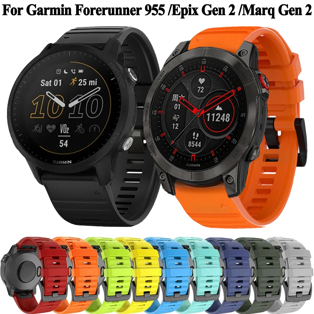 Dây Quickfit 20/22/26MM Dây Đeo Dành Cho Garmin Epix Marq Gen 2 Dây Silicone Tiền Thân 955 945 935 cách Tiếp Cận S60 S62 Bản Năng 2 S Vòng Tay