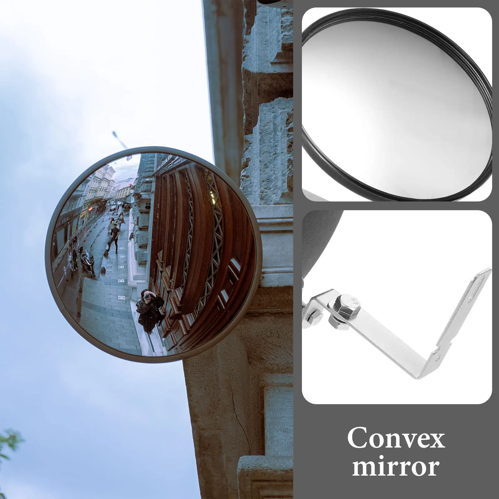 Driveway Safety Mirror 16cm Outdoor Convex Wide Angle Traffic Corner Garage Parking Assist Reflective Security Road Lens