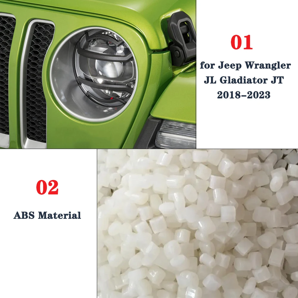 Front Headlight Decoration Cover Trim Protector for Jeep Wrangler JL Gladiator JT 2018 2019 2020 2021 2022 2023 Car Accessories