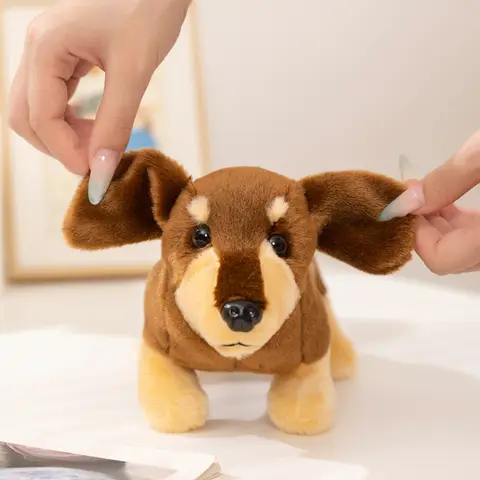 Simulation Dachshund Plush Long Body Cute Dog Big Ear Huggable Pillow Stuffed Sofa Doll