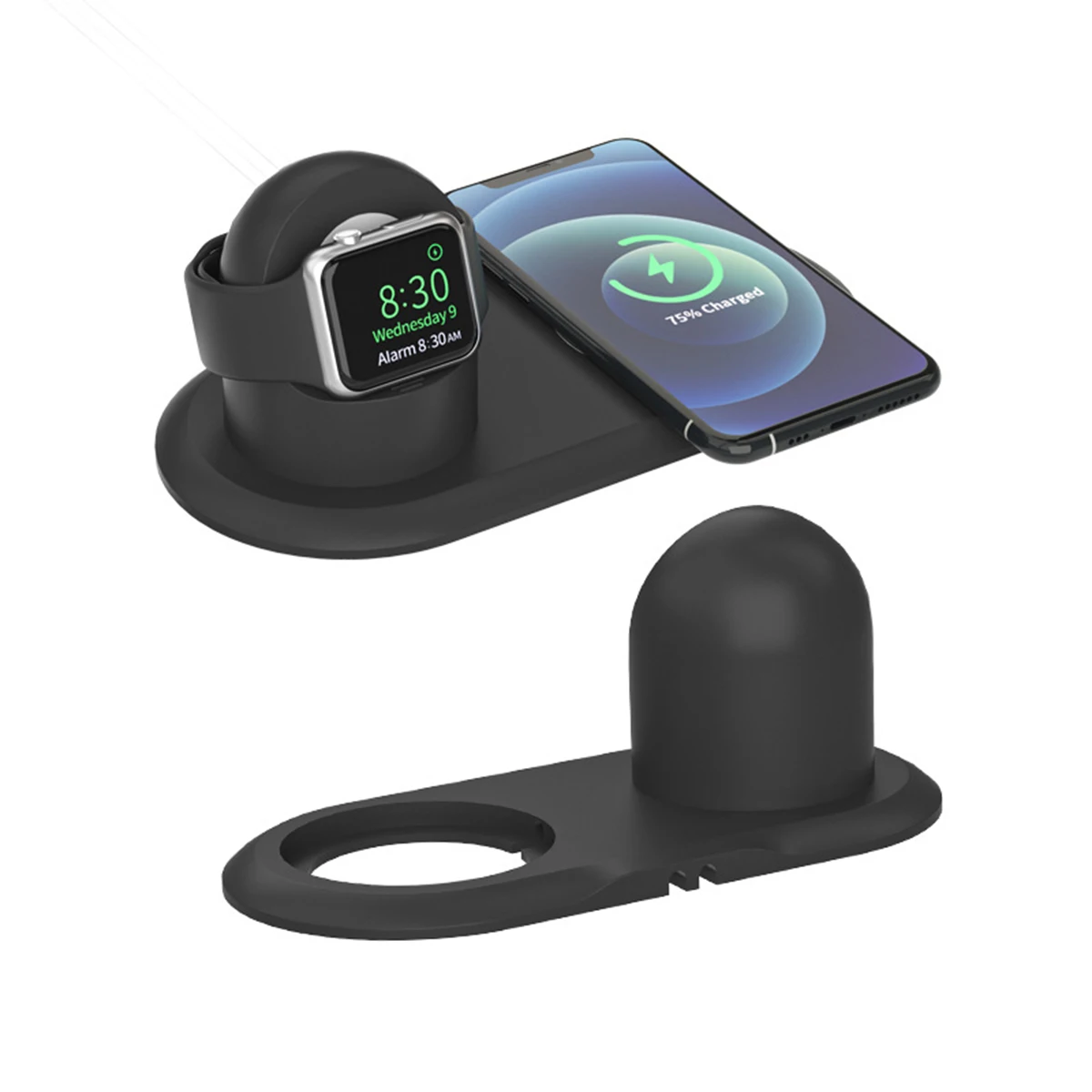 حامل هاتف من السيليكون لهاتف IPhone / Apple Watch Magsafe Charger Charging Station Dock Desk Bracket Macsafe Cradle