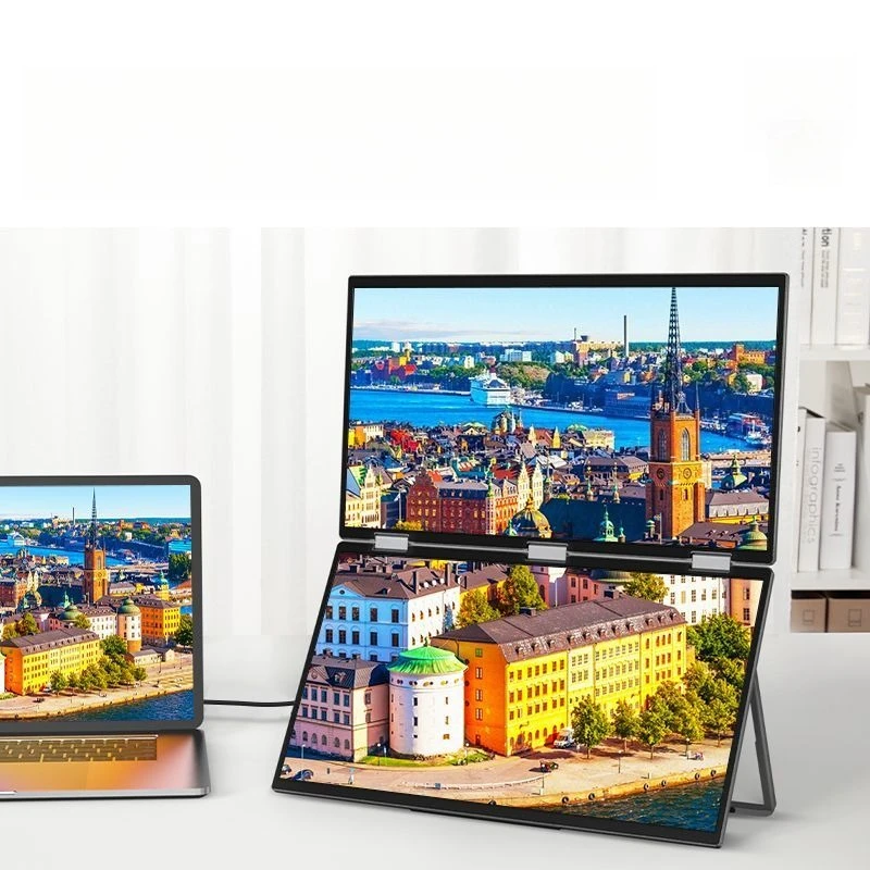 

Foldable dual-screen portable monitor 18.5-inch integrated laptop office expansion screen