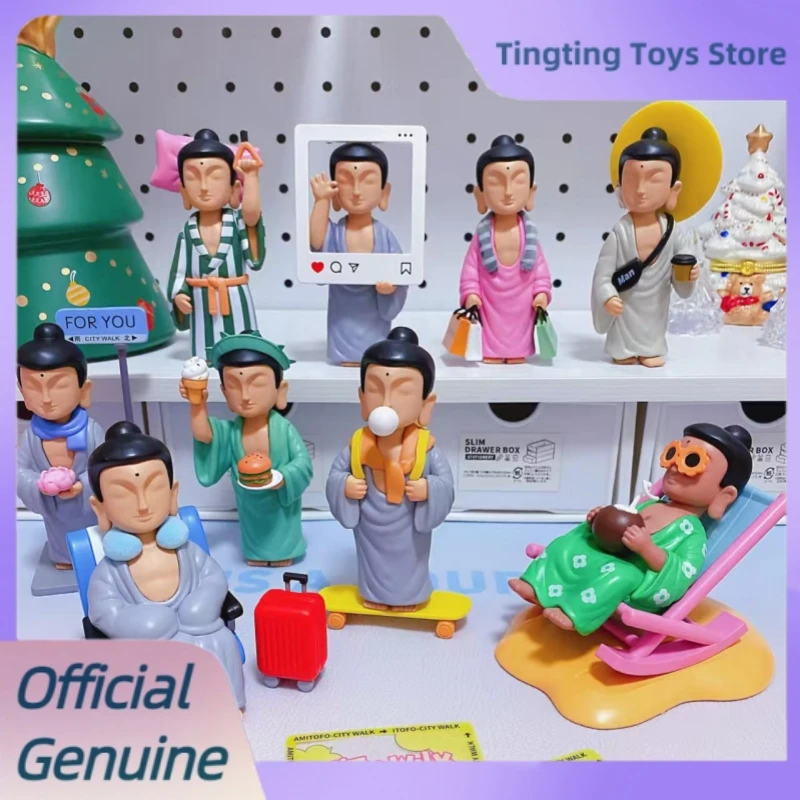 

Genuine Amitofo Fo U V2 City Walk Series Blind Box Fashion Play Figurine Toy Tabletop Decor Figurine Doll Mystery Box Toy Gift