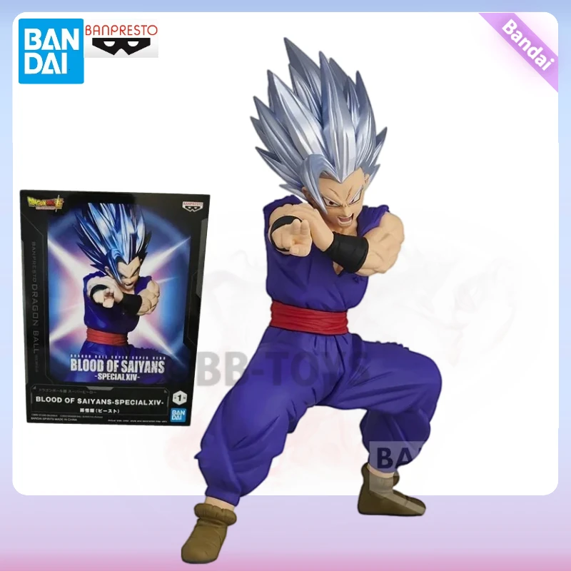 Em estoque bandai original banpresto anime dragon ball super herói sangue de saiyanans especialxiv besta filho gohan figuras de ação brinquedos