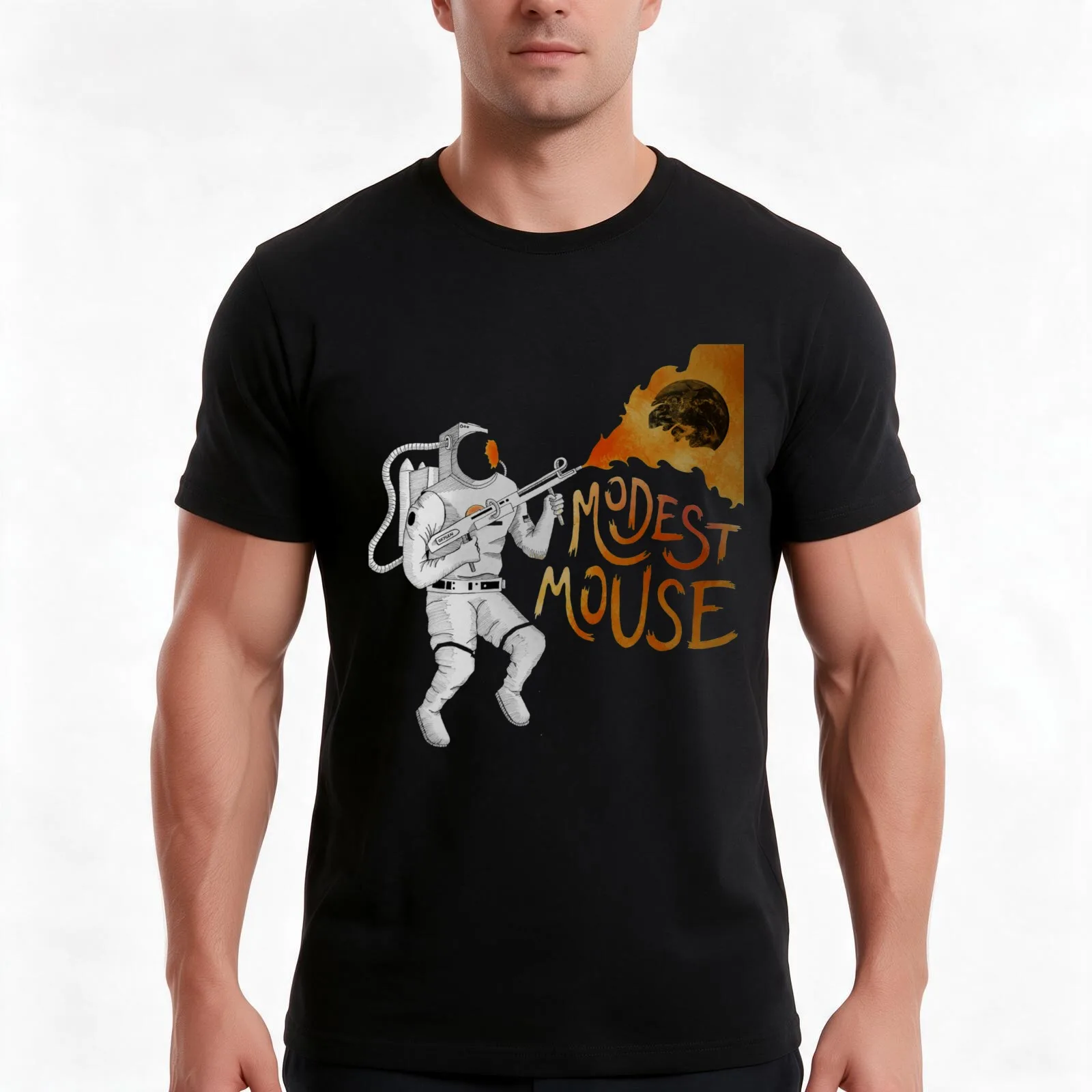 bold modest fire T-Shirt, Summer Casual Cotton Tee, Oversized Streetwear Tops, Vintage Graphic Print, Loose Fit Short Sleeve