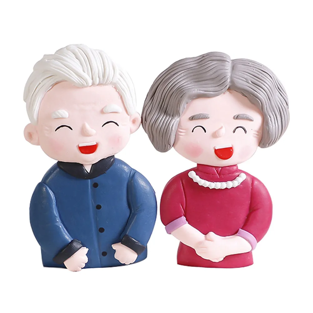 2Pcs Bright Color Food Grade Polymer Clay Cake Topper for Elder's Birthday Golden Wedding Anniversary Decorative Picks Grandma - view 4