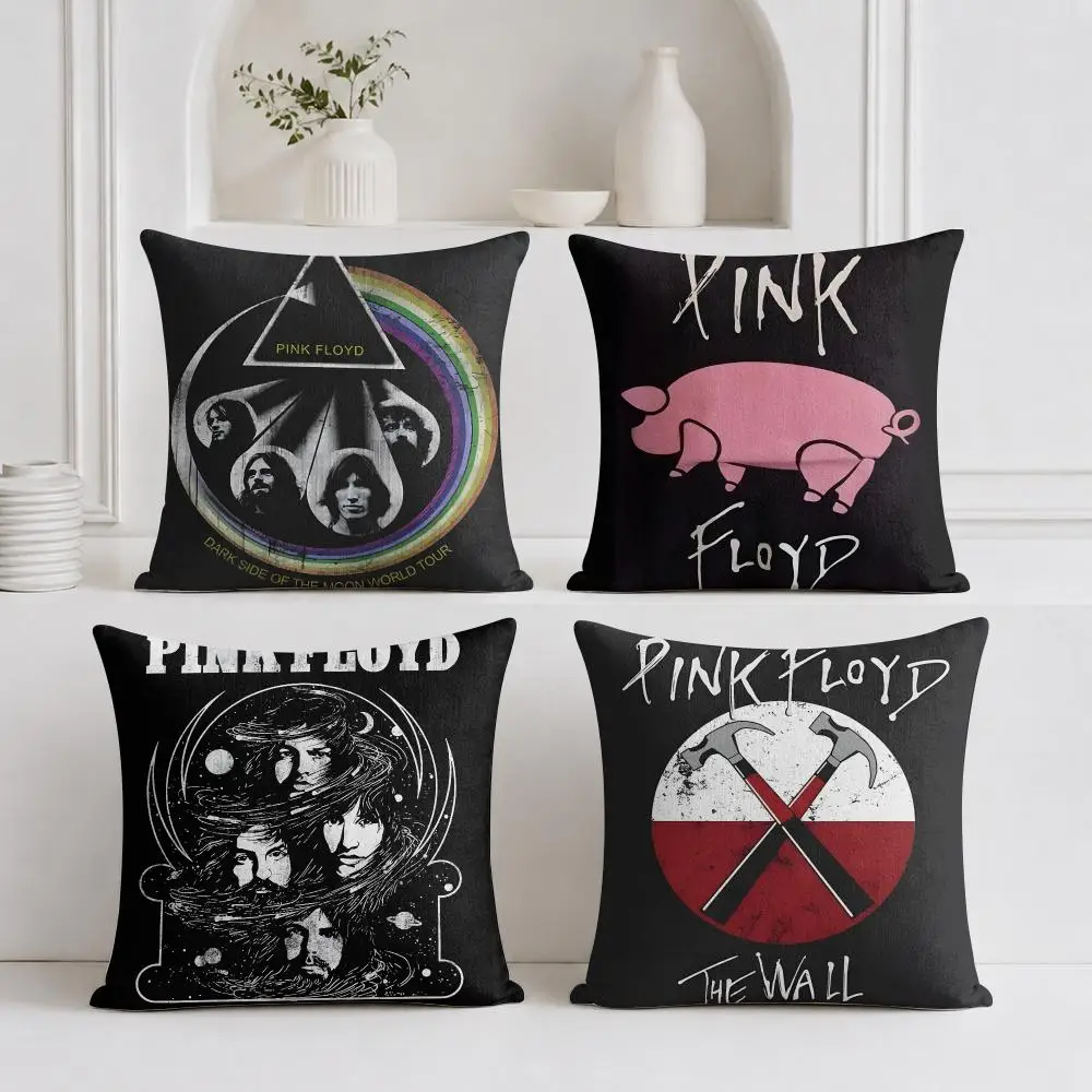 P-Pink F-Floyd Cushion Cover Plush Fabric Soft Double-Sided Printed Sofa Warm Winter Home Gift Pillow Cover