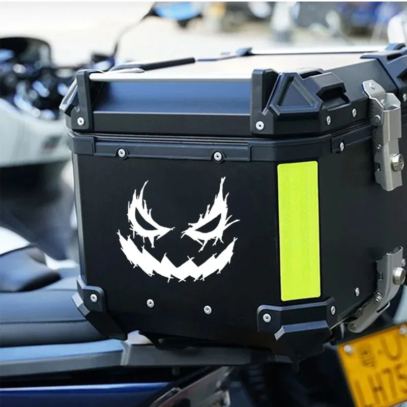 

1pc Evil Smile Demon Face Waterproof Vinyl Sticker for Motorcycle Gas Tank Front Fairing Electric Bike Window Body Decor