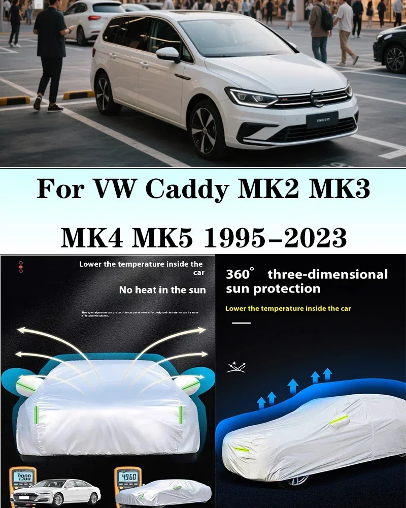 

Full Car Cover For VW Caddy MK2 MK3 MK4 MK5 1995-2023 Car Cover Outdoor Sun Shade Rain Snow Dust Frost Resistant Anti-UV Cover