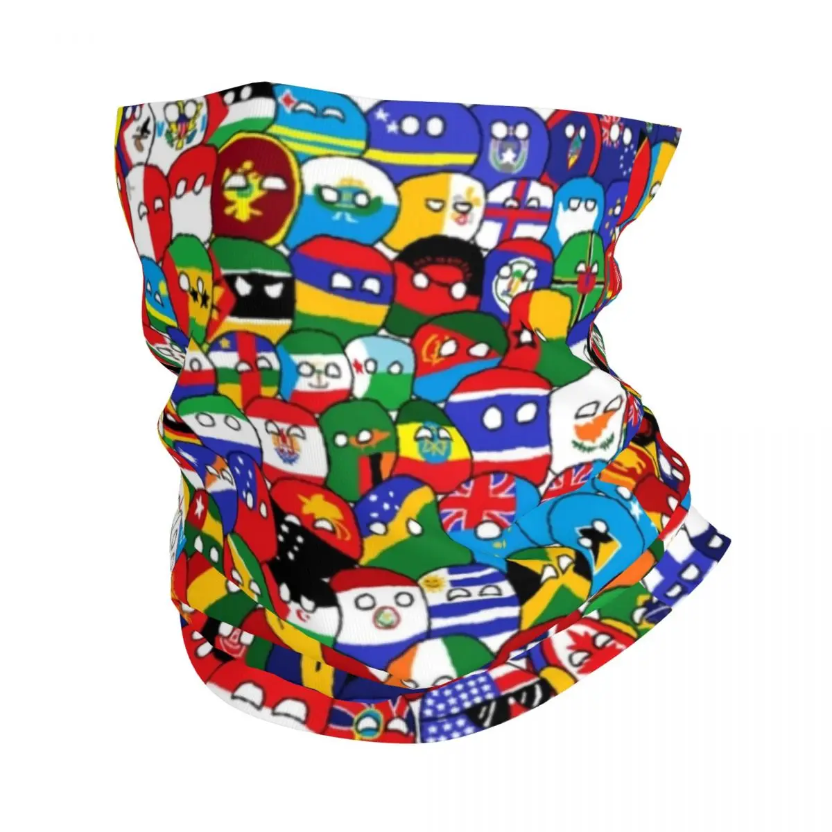 

Пользовательские Polandballs Countryballs, мультяшные художественные комиксы, бандана, утеплитель для шеи, мужской и женский зимний лыжный шарф, гетры, чехол для лица