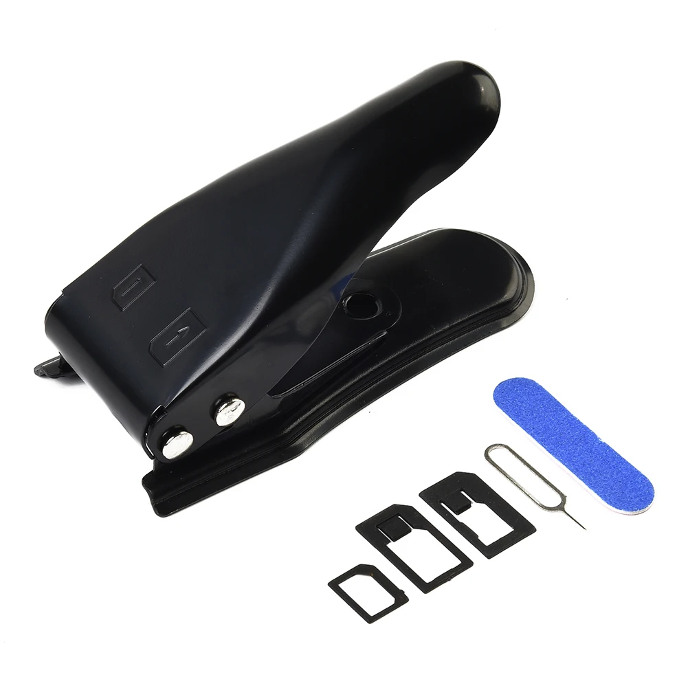 2023 Brand New Sim Card Cutter Adapter Alloy Steel Black Correct Cut Cutting Tool Dual Multifunction Precise Fit